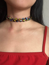 Load image into Gallery viewer, Vintage Handmade Venetian Glass Mosaic Beaded Necklace (black)
