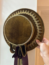 Load image into Gallery viewer, Antique Bavarian Decorative Prenier Hut Goldwork Velvet Hat Wall Hanging
