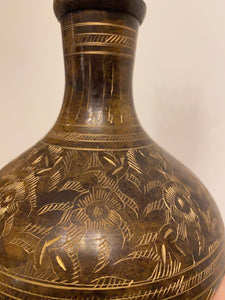 Brass Etched Dry Flowers Vase