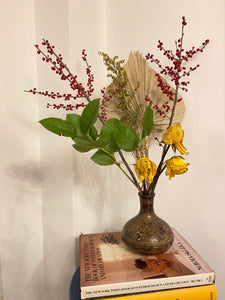 Brass Etched Dry Flowers Vase