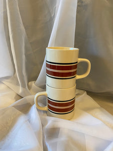 Vintage Marco Polo Brown Striped Mugs