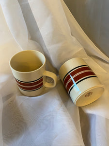 Vintage Marco Polo Brown Striped Mugs